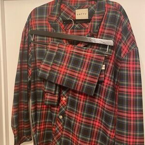 ORTTU- Tartan Shirt w Wrap Belt